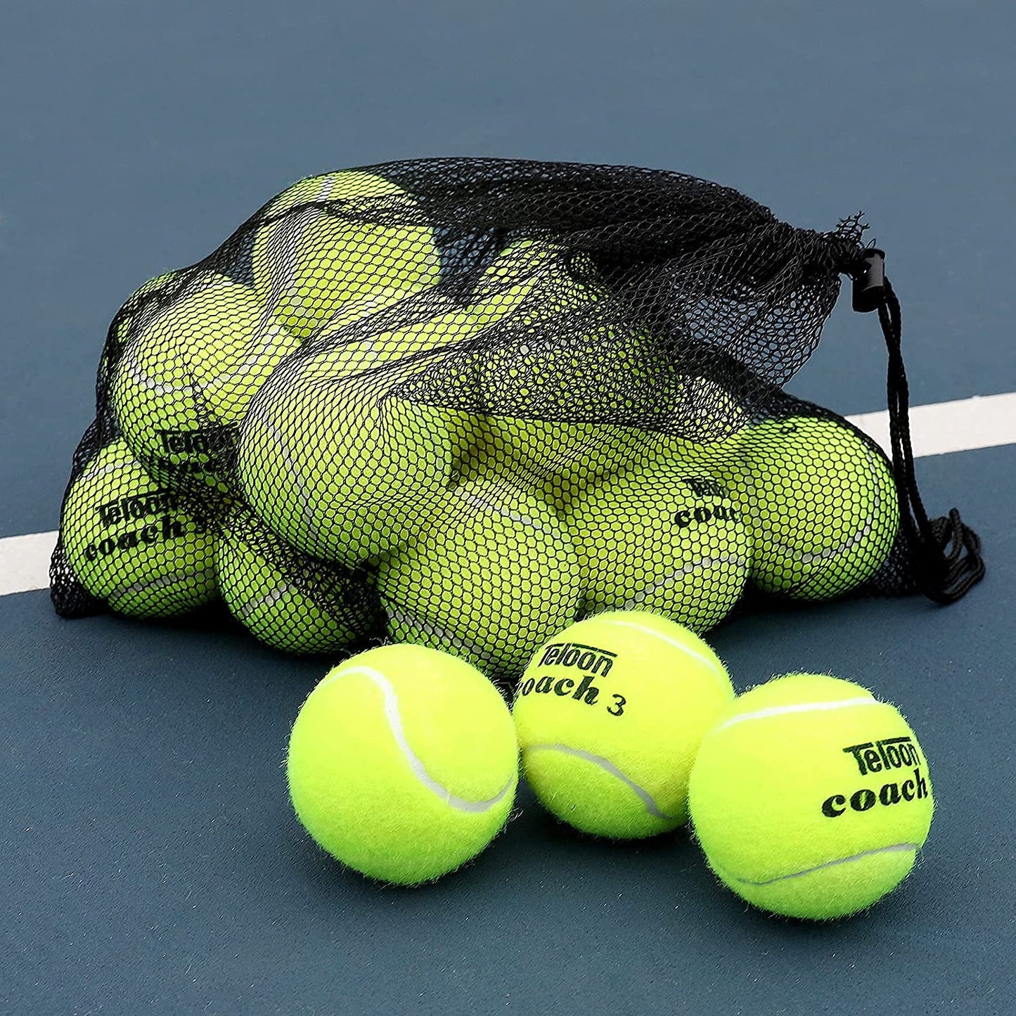 Pressure Training Tennis Balls-12 or 18 Count-Mesh Carry Bag,4 Colors Available,Pressureless Training Exercise Tennis Balls for Beginners.