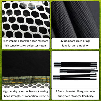 Golf Hitting Net - Including Real Balls/Turf Mat/Tees/Hat/Target/Bag: Gift for Mens Golf Lovers - Indoor Outdoor Garage Use
