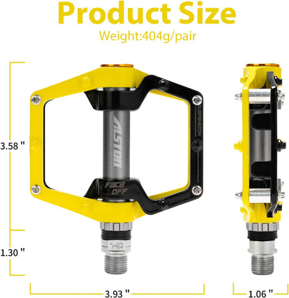 Mountain Bike Pedals Road Bicycle Pedals Non-Slip Lightweight Cycling Pedals Platform Pedals 3 Bearings Pedals for BMX MTB 9/16