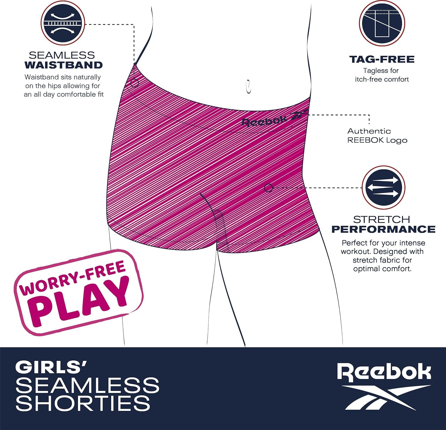 Girls’ Biker Shorts - 4 Pack Stretch Performance Girls Underwear Seamless Shorties - Cartwheel Shorts for Girls (6-16), Size 8-10, Black/Pink/Black Star/Blue