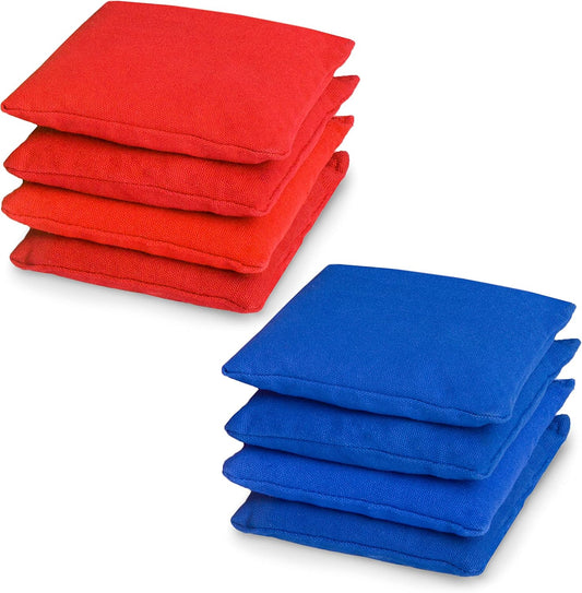 Weather Resistant Regulation Size & Weight Cornhole Bean Bags Set of 8 - Duck Cloth - Great for Corn Hole, Bean Bag Toss Game and More - Includes Cornhole Bag Carrying Case