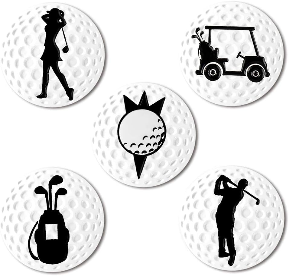 Creative Golf Ball Marker Soft Enamel Golf Markers 24.4MM Assorted 5 Pcs