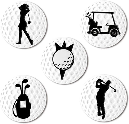 Creative Golf Ball Marker Soft Enamel Golf Markers 24.4MM Assorted 5 Pcs