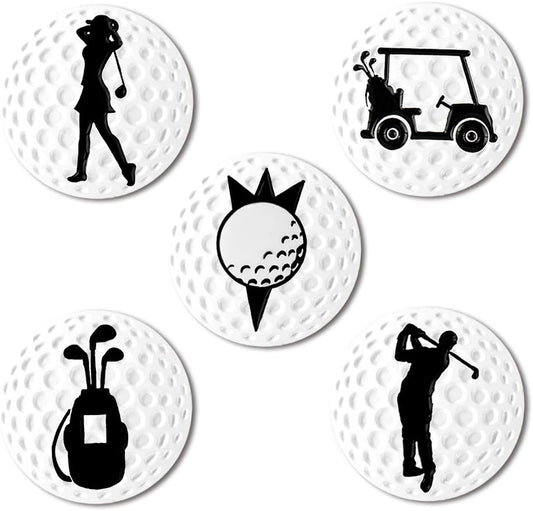 Creative Golf Ball Marker Soft Enamel Golf Markers 24.4MM Assorted 5 Pcs