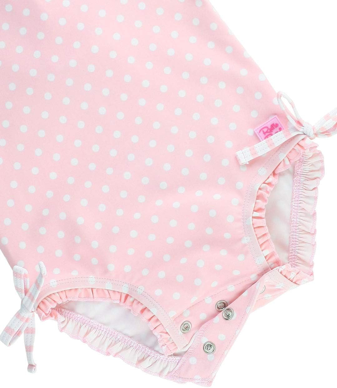 Baby Girls UPF 50+ Sun Protection Polka Dot Long Sleeve One Piece Rash Guard Swimsuit with Zipper