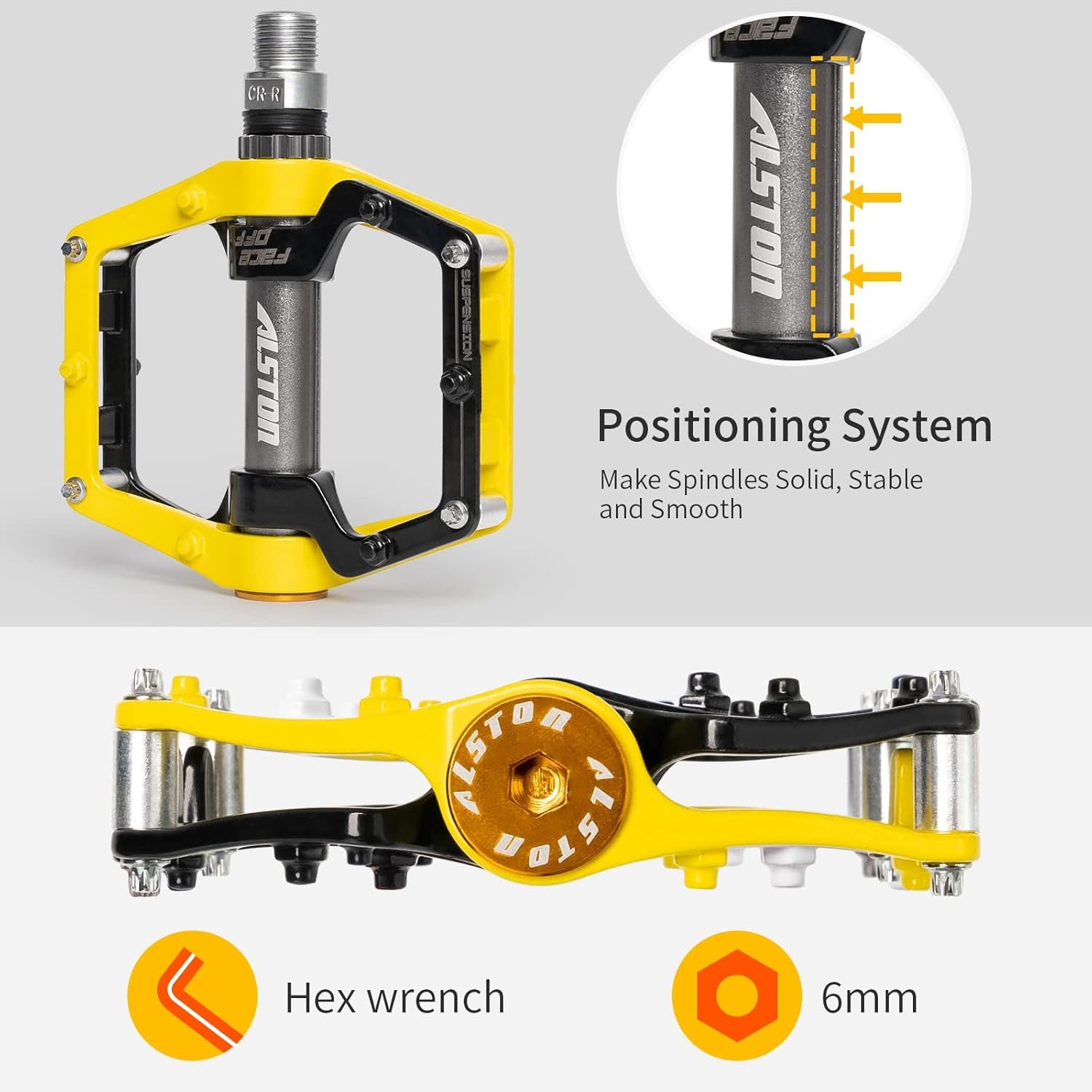 Mountain Bike Pedals Road Bicycle Pedals Non-Slip Lightweight Cycling Pedals Platform Pedals 3 Bearings Pedals for BMX MTB 9/16