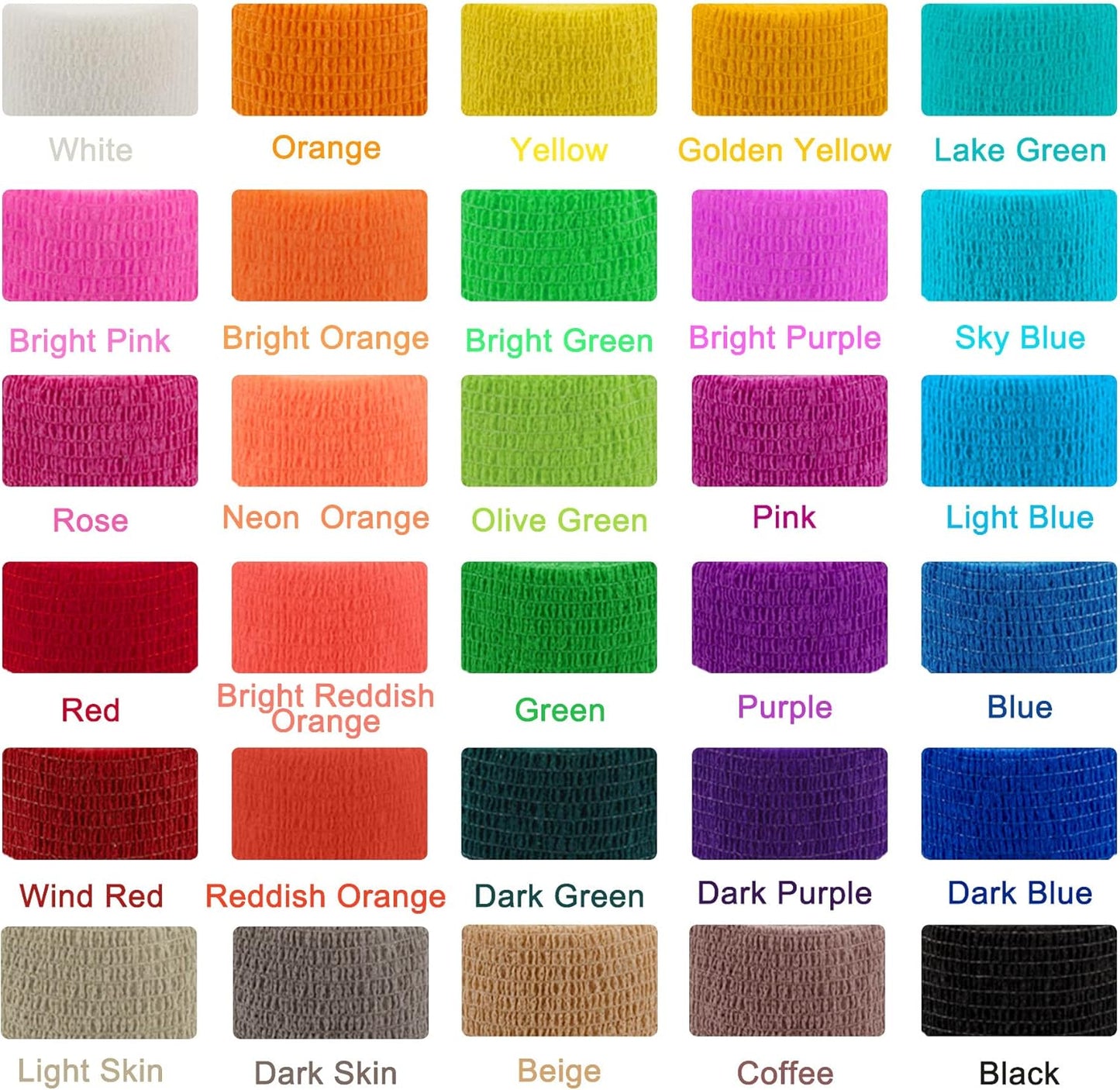 30 Rolls Self Adherent Wrap 4 Inch Bandage Adhesive Wrap Breathable Athletic Tape Stretch Wrap Roll Sports Wrap Tape Self Adhesive Bandage Wrap for Wrist Ankle Swelling Sprains(30 Colors)