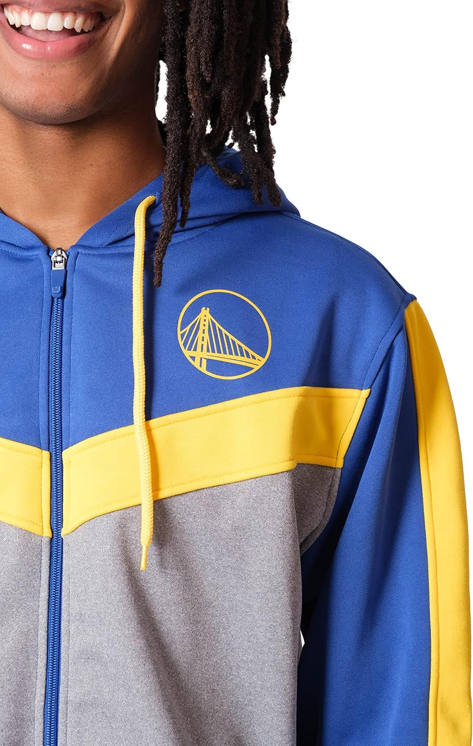 Men'S NBA Official Contrast Back Cut Full Zip Hoodie Sweatshirt