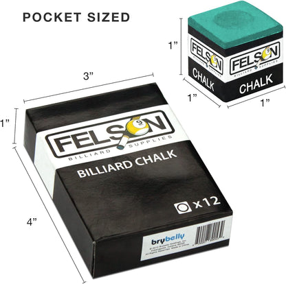 Felson Pool Chalk Cubes | Pool Table Accessories for Table Billiards | Pool Cue Chalk & Storage Box