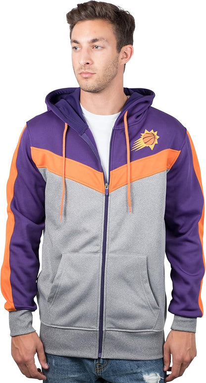 Men'S NBA Official Contrast Back Cut Full Zip Hoodie Sweatshirt