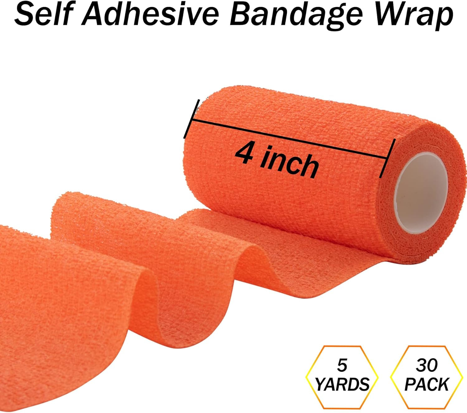 30 Rolls Self Adherent Wrap 4 Inch Bandage Adhesive Wrap Breathable Athletic Tape Stretch Wrap Roll Sports Wrap Tape Self Adhesive Bandage Wrap for Wrist Ankle Swelling Sprains(30 Colors)